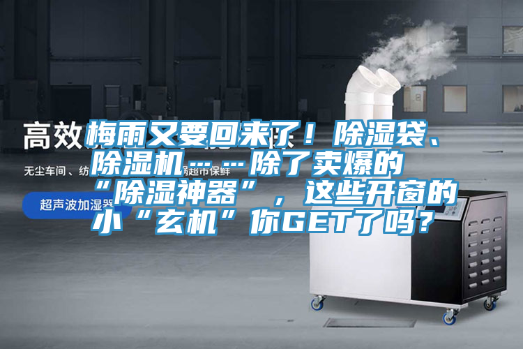 梅雨又要回來了！除濕袋、除濕機……除了賣爆的“除濕神器”，這些開窗的小“玄機”你GET了嗎？