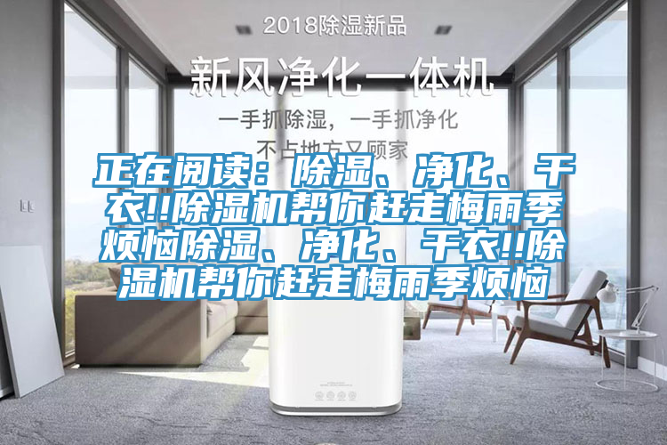 正在閱讀：除濕、凈化、干衣!!除濕機幫你趕走梅雨季煩惱除濕、凈化、干衣!!除濕機幫你趕走梅雨季煩惱